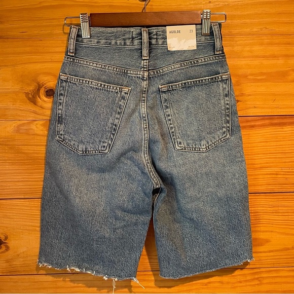 Agolde 90's Pinch Waist Denim Jean Short Marquee 23 NWT High Rise Long Inseam - Picture 3 of 10